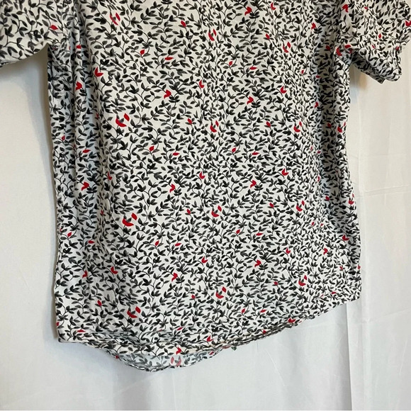 MONUMENT Men’s Cotton Button Down Short Sleeve Grey Red Leaf Small - Picture 13 of 14